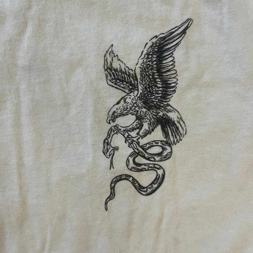 Eagle Snake Strength & Liberty Unisex Graphic T Shirt Size Large Cream NWOT - Picture 6 of 8